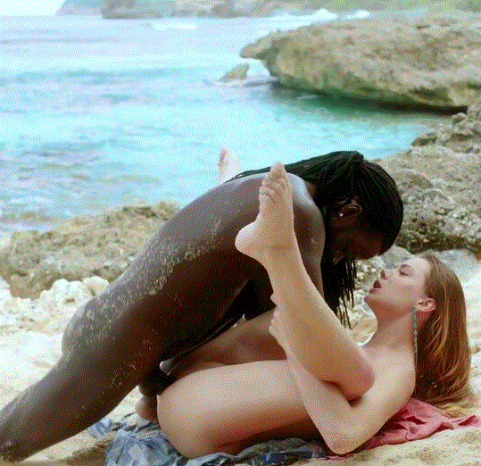 BLACKED video: Avery Cristy plays with massive black dick on the beach. Angry Milfs and Pornstars at Milf Fox